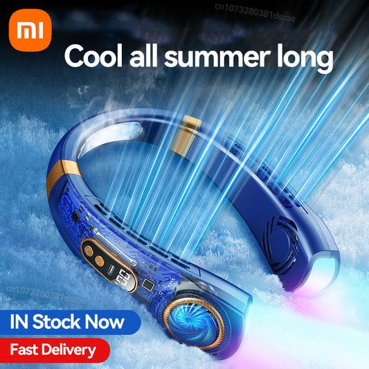 Xiaomi Hanging Neck Fan Portable Air Conditioner Type-C USB Rechargeable Air Cooler 5 Speed Electric Fan For Sports.